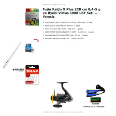 Fujin Raijin X Plus 228 cm 0,4–5 g ve Ryobi Virtus 1000 LRF Seti — Yemsiz — kamış koruma kılıfı hediyeli