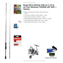 Ryuji Ultra İnfinity 230 cm 1–15 g ve Tica Talisman TG2000 LRF Seti — Yemsiz — kamış koruma kılıfı hediyeli
