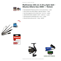 AVmaniA Multiverse 230 cm 3–25 g Spin Seti · Okuma Altera Sea 3000 — Yemsiz — kamış koruma kılıfı hediyeli