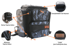 Fujin Black Camo Back Pack - Balıkçı Sırt Çantası