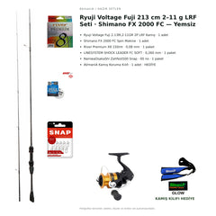 Ryuji Voltage Fuji 213 cm 2–11 g LRF Seti · Shimano FX 2000 FC — Yemsiz — kamış koruma kılıfı hediyeli
