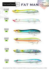 NANIWAOSAKASHI FAT MAN 135MM 26GR TOPWATER MAKET YEM