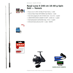 Ryuji Luna II 240 cm 10–40 g Spin Seti — Yemsiz — kamış koruma kılıfı hediyeli