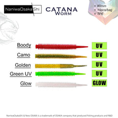 NaniwaOsaka Shi Catana Worm 8cm Lrf Silikon Yem
