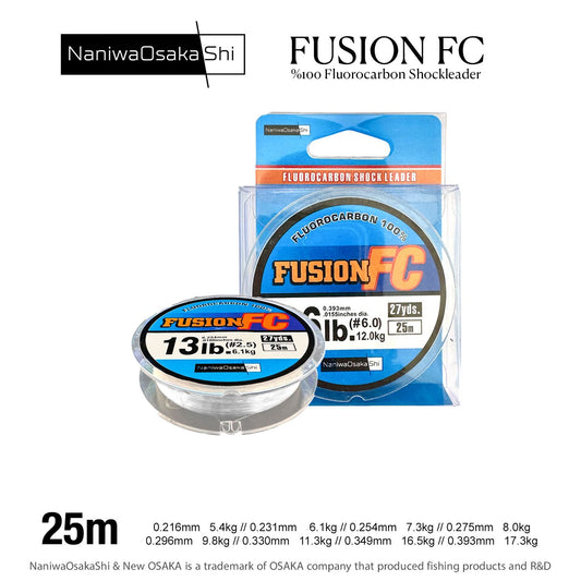 NaniwaOsaka Shi Fusion %100 Fluorocarbon Shockleader 25mt