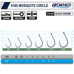 Owner 5185 Mosquito Circle Black Chrome Sinek İğne