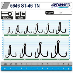 Owner 5646 St-46tn Tin Üçlü Olta İğnesi