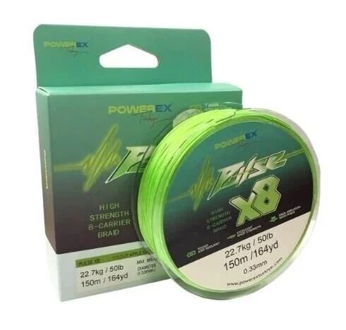 Powerex Pulse 8 örgü 150m. Apple Green 0.20mm/11.8 kg İp Misina