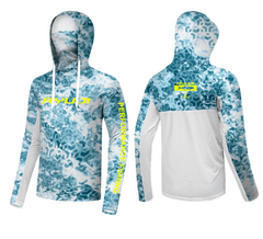RYUJI UV PERFORMANCE HOODIE SHIRT+NECK ICE BLUE