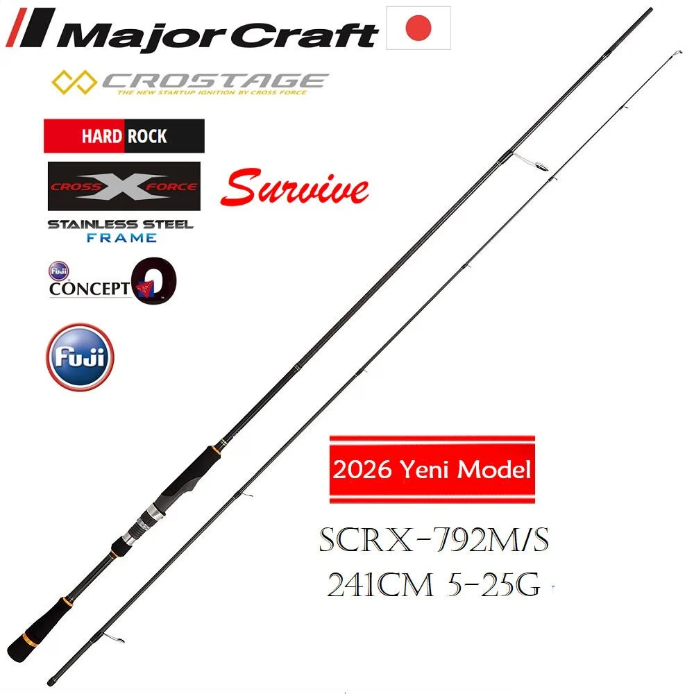 Major Craft Crostage Survive New 241cm 5-25g Hard Rock Spin Olta Kamışı