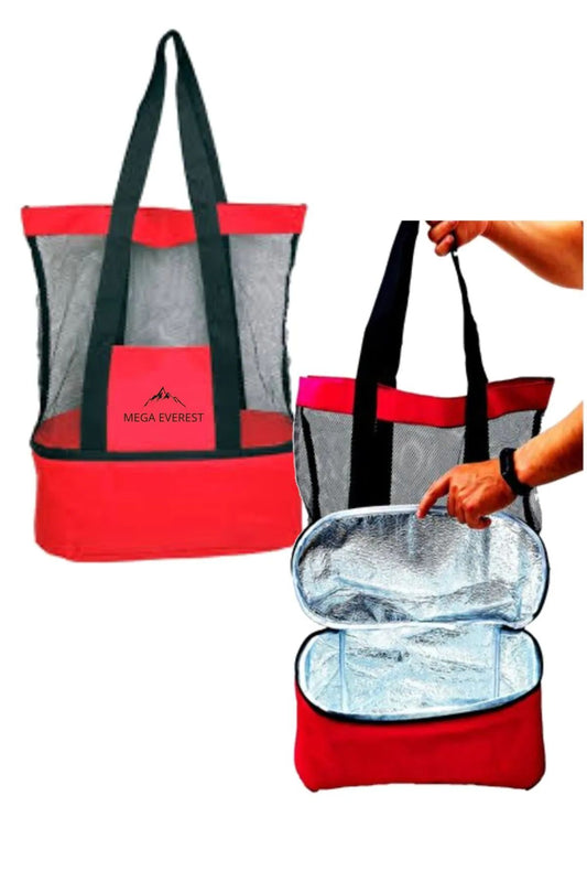 Plaj Çantası Büyük Boy--Termos Bölmeli Soğuk Tutucu buzluk/thermal