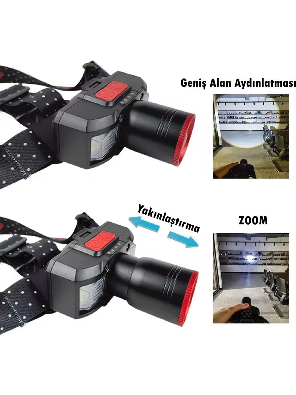 PS-2099 Hareket Sensörlü Şarjlı Kafa Lambası