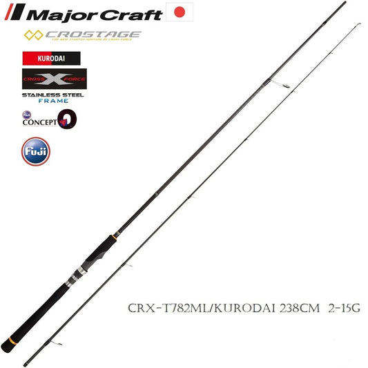 Major Craft New Crostage CRX-T782ML/Kurodai Light Rock Light Spin Kamış 238cm 2-15g