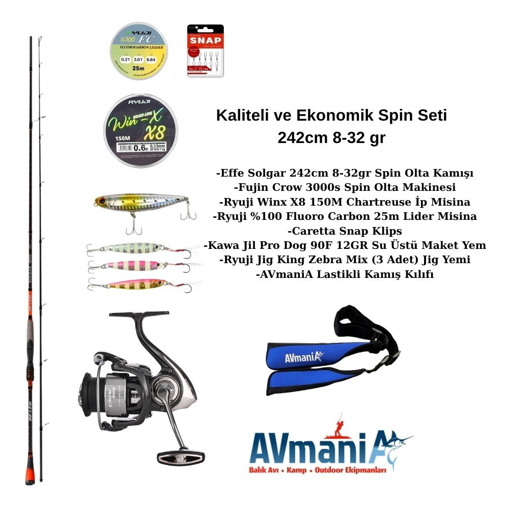 Kaliteli ve Ekonomik Spin Seti 242cm 8-32gr
