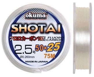 Okuma Shotai %100 Fluorocarbon 75 mt Leader Misina