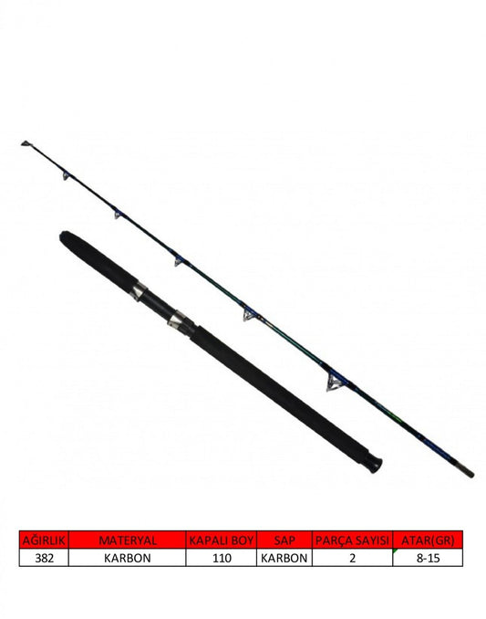 Captain 1438 Tournament Boat 2 Parça Solid Tekne Kamışı 8-15lbs Atar