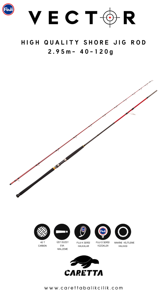 Caretta Vector 2.95 m 40-120 g Shore Jig Olta Kamışı