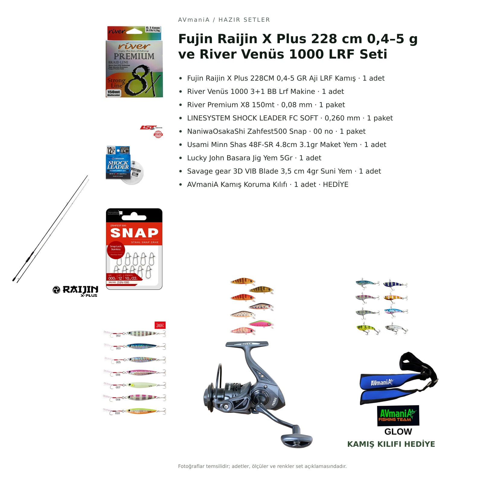 Fujin Raijin X Plus 228 cm 0,4–5 g ve River Venüs 1000 LRF Seti — kamış koruma kılıfı hediyeli