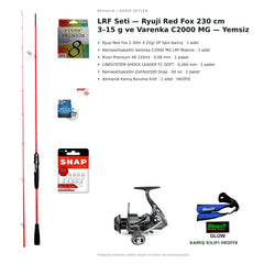 AVmaniA LRF Seti — Ryuji Red Fox 230 cm 3–15 g ve Varenka C2000 MG — Yemsiz — kamış koruma kılıfı hediyeli