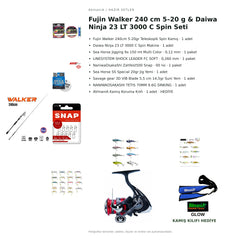 Fujin Walker 240 cm 5–20 g & Daiwa Ninja 23 LT 3000 C Spin Seti — kamış koruma kılıfı hediyeli