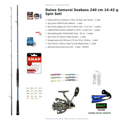 AVmaniA Daiwa Samurai Seabass 240 cm 14–42 g Spin Seti — kamış koruma kılıfı hediyeli