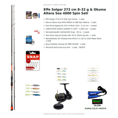 Effe Solgar 272 cm 8–32 g & Okuma Altera Sea 4000 Spin Seti — kamış koruma kılıfı hediyeli