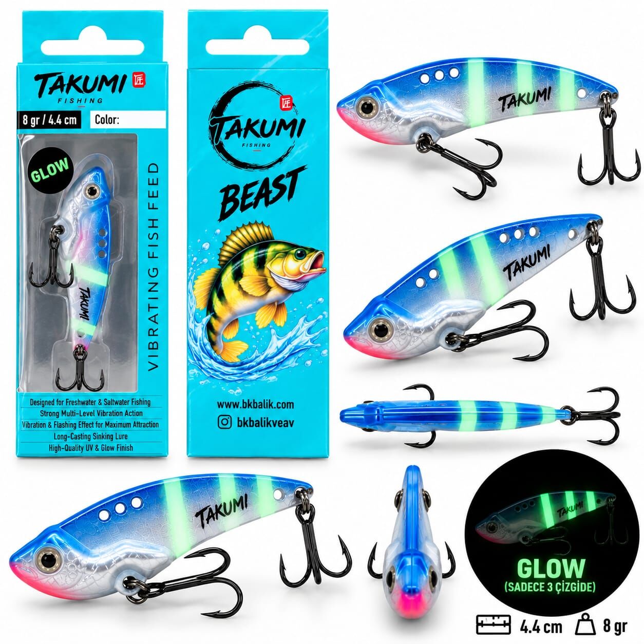 TAKUMİ BEAST 4.4 CM 8 GR VİBRASYON  SUNİ YEM