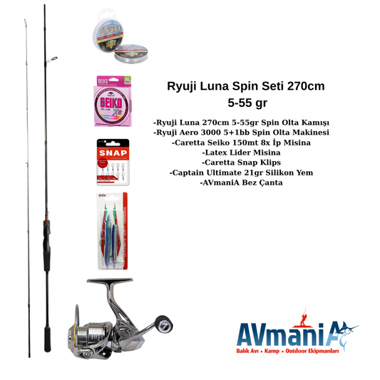 Ryuji Luna Spin Seti Sade ve Etkili 270cm 5-55gr