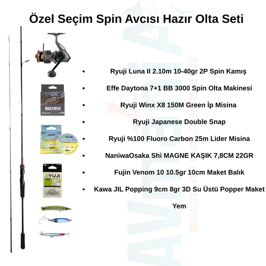 Özel Seçim Spin Avcısı Hazır Olta Seti