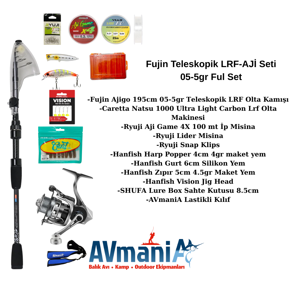 Fujin Ajigo 195cm Lrf Olta Seti 05-5gr Ful Paket
