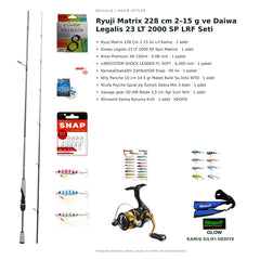 Ryuji Matrix 228 cm 2–15 g ve Daiwa Legalis 23 LT 2000 SP LRF Seti — kamış koruma kılıfı hediyeli