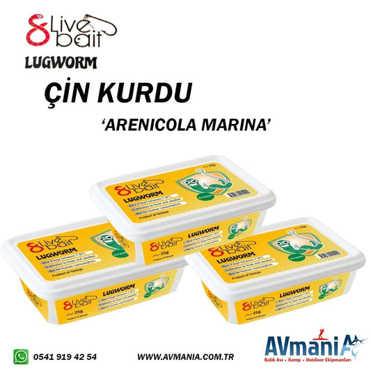 8 Live Bait Lugworm Çin Kurdu