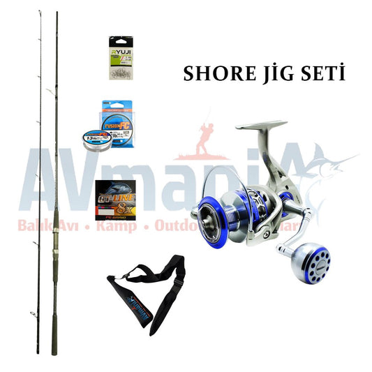 Shore Jig Seti 300cm 30-125gr Atar 6000 lik Jig Makinesiyle