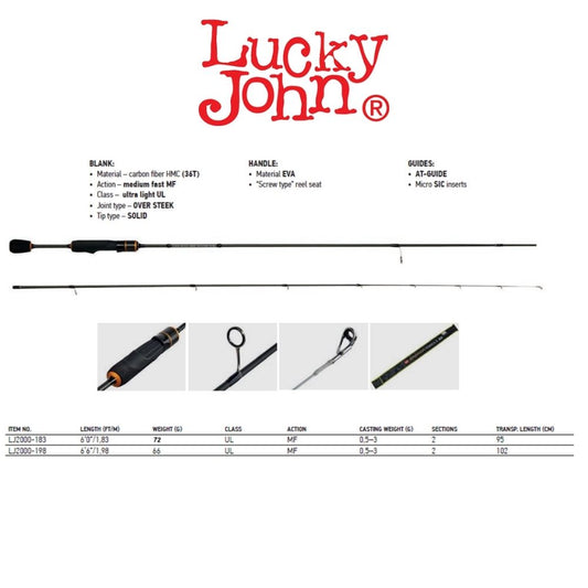 Lucky John Basara Mormix 3 2P 183cm 0.5-3gr Lrf Olta Kamışı