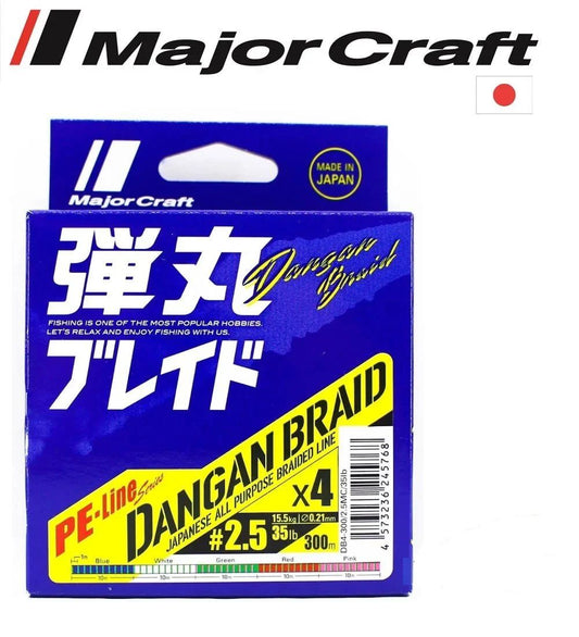 MC Dangan Braid İp DB4 PE 2.5/0.21mm/35Lb/15.5kg/300 metre Multi