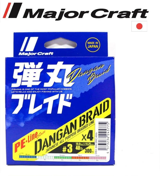 MC Dangan Braid İp DB4 PE 3.0/0.25mm/40Lb/18.0kg/300 metre Multi