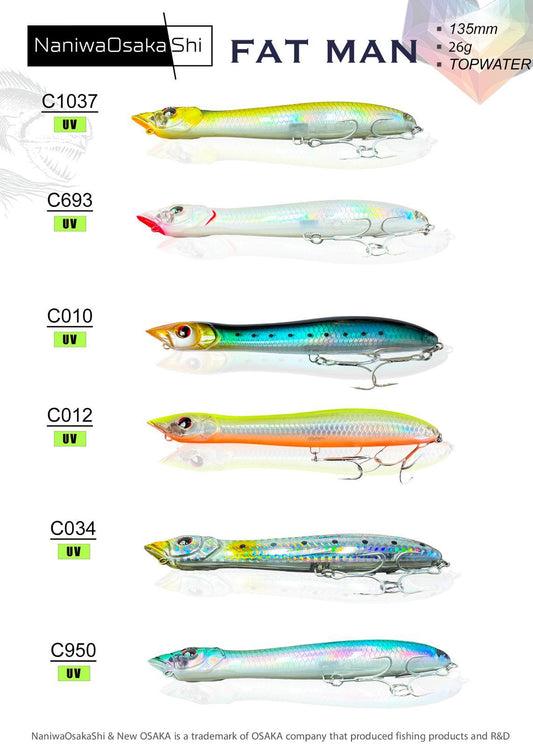 NANIWAOSAKASHI FAT MAN 135MM 26GR TOPWATER MAKET YEM