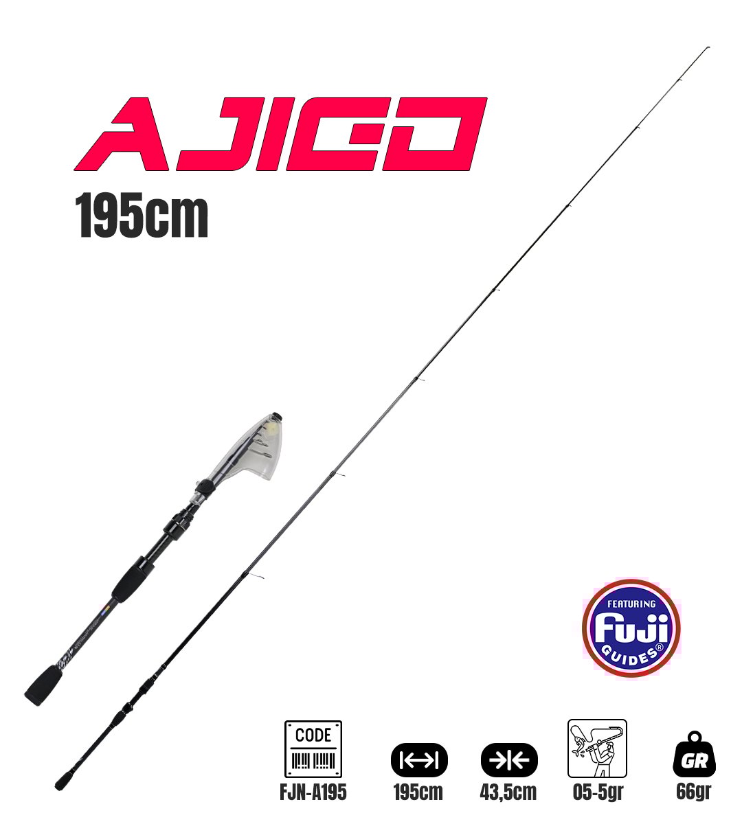 Fujin Ajigo 195cm 05-5gr Teleskopik LRF Olta Kamışı