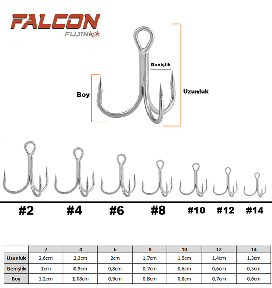 Fujin Falcon Süper Anti-Rust Üçlü İğne