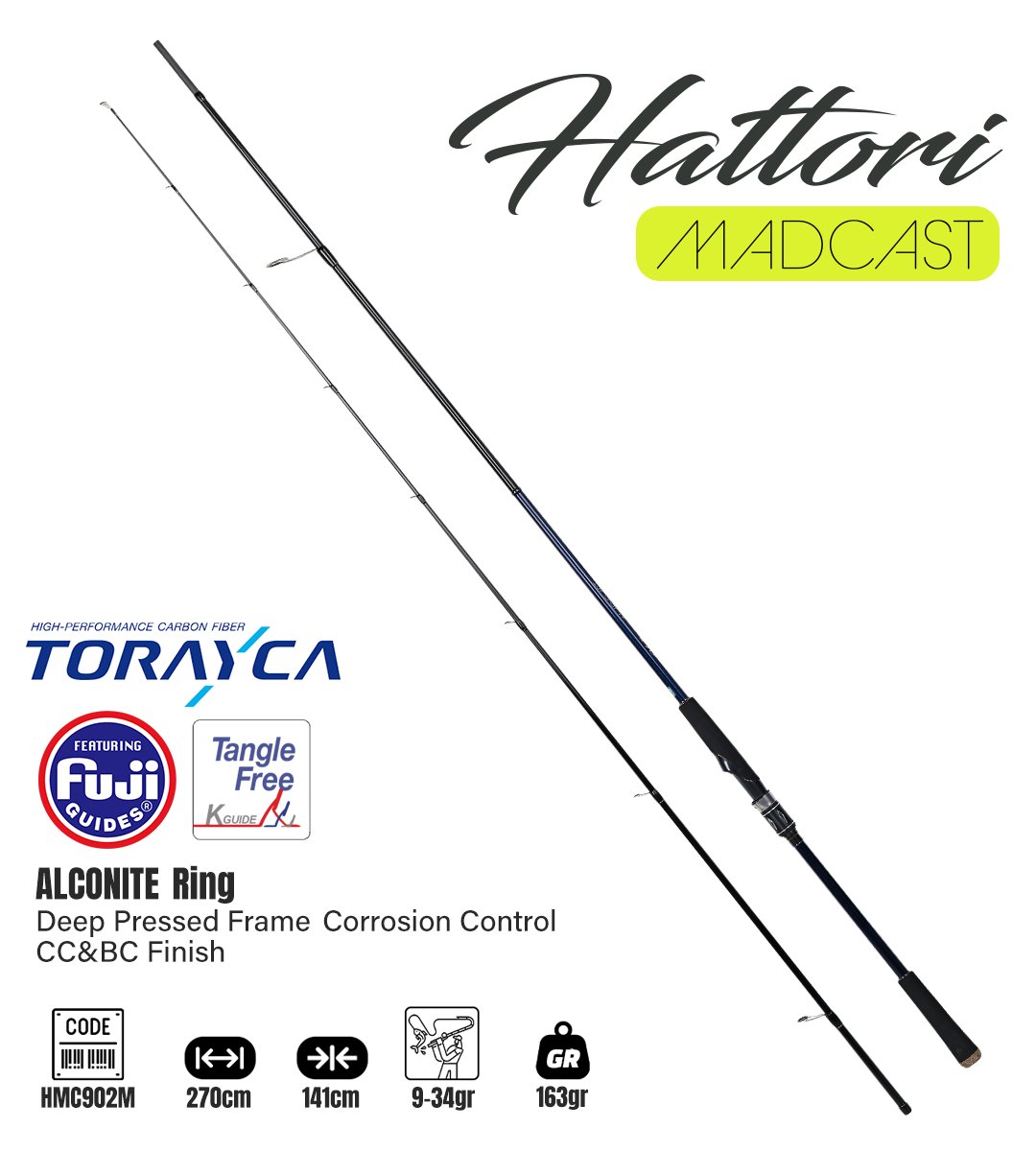 Fujin Madcast Hattori 270cm 9-34gr Spin Olta Kamışı