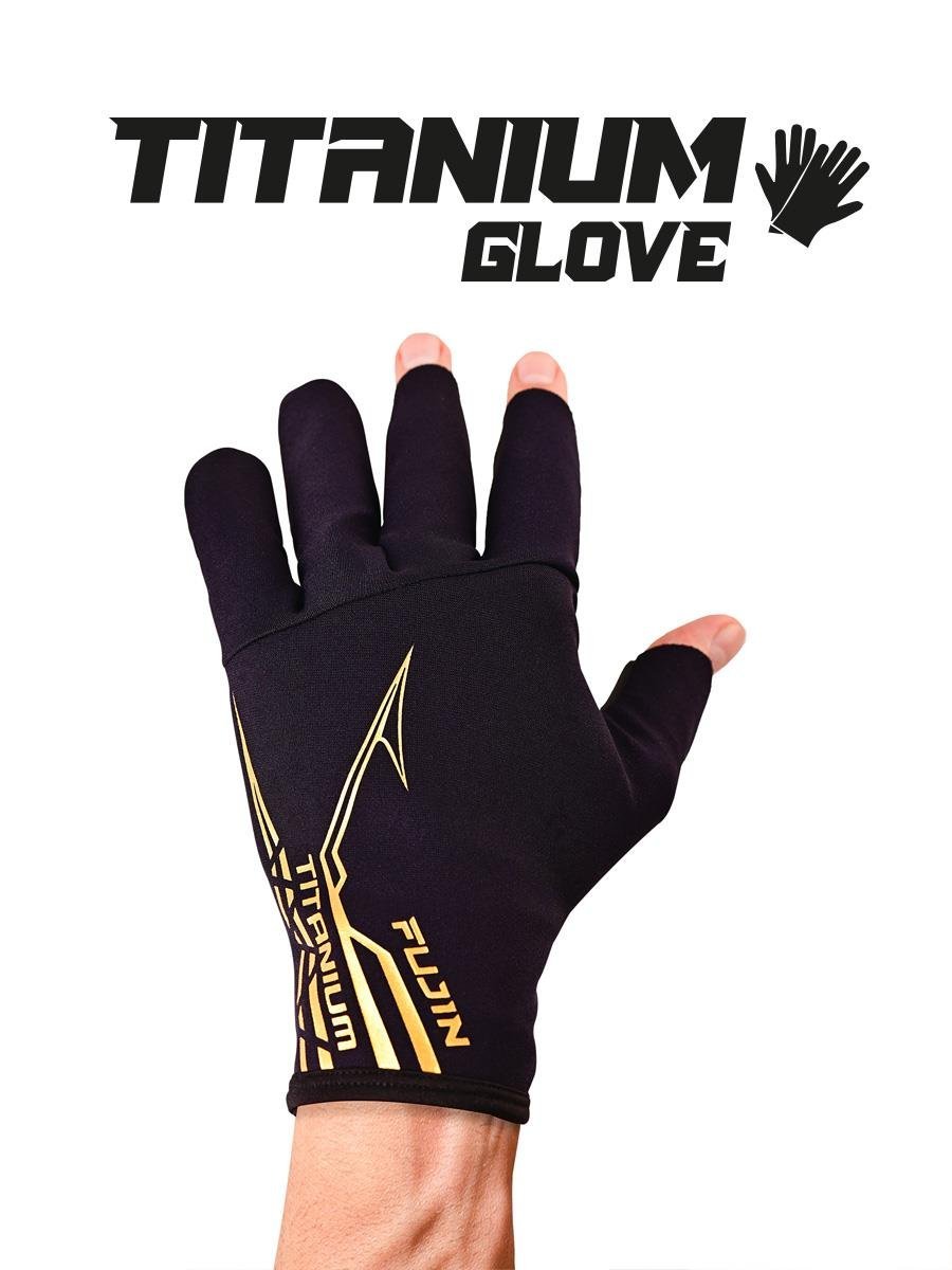 Fujin Pro Angler S24 Titanium Gloves Black Gold Eldiven