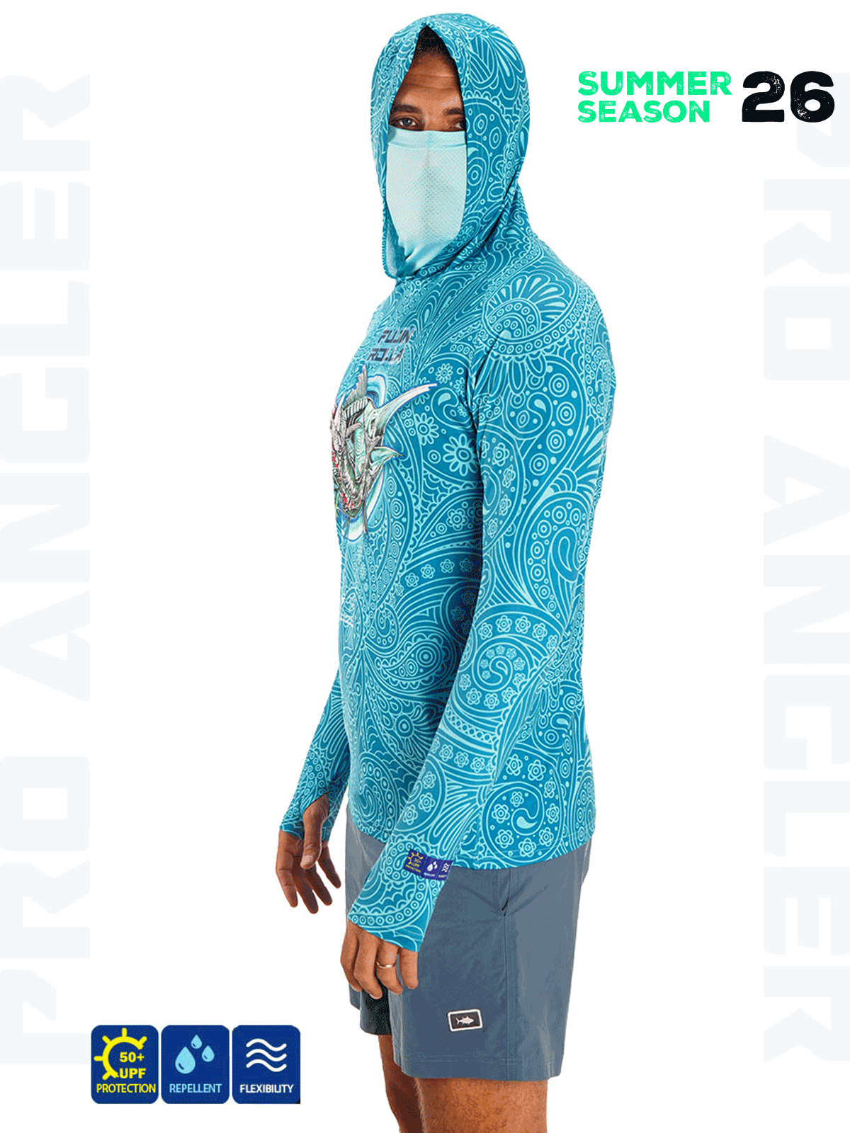 Fujin Rolla S26 Buff&Hoodie Swordfish Mint Balıkçı Giyim