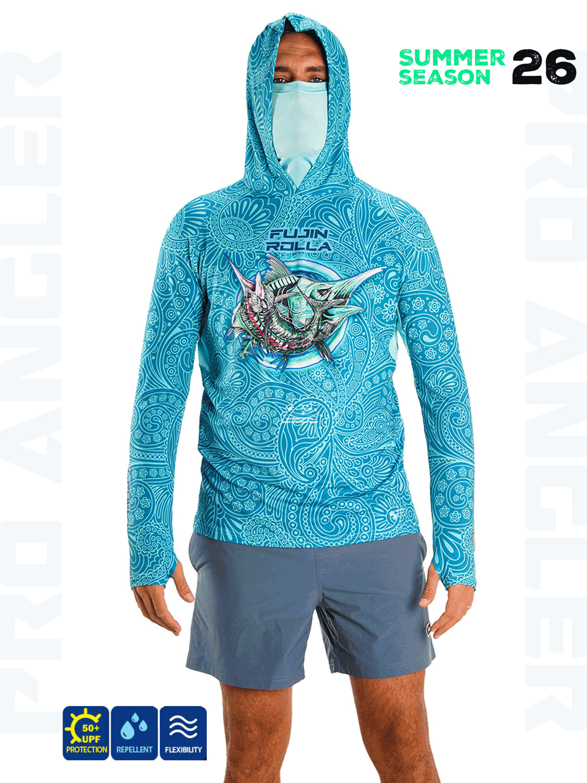 Fujin Rolla S26 Buff&Hoodie Swordfish Mint Balıkçı Giyim
