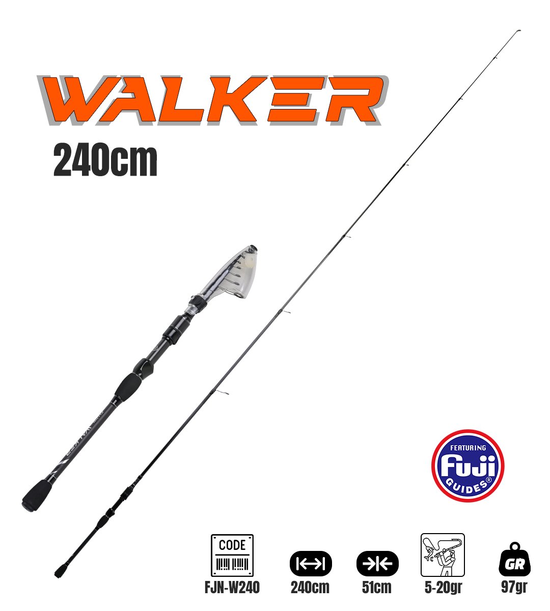 Fujin Walker 240cm 5-20gr Teleskopik Spin Olta Kamışı