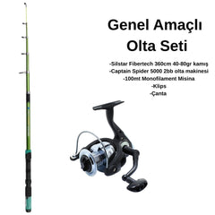 Silstar Fibertech 360cm 40-80gr + Captain Spider 5000 2bb Genel Kullanım Set