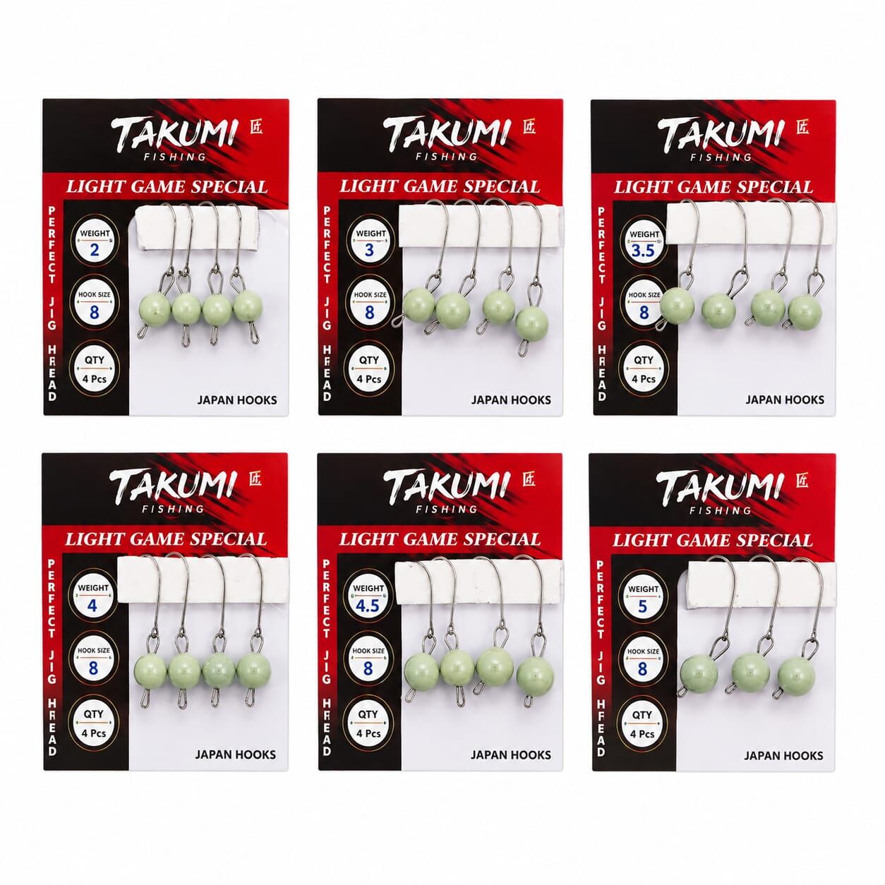 TAKUMI JİGHEAD LRF MAFSALLI GLOW 4 LÜ PAKET