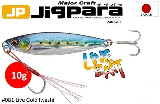 Major Craft Jigpara Micro Jig JPM-10gr #81 Live Gold Iwashi
