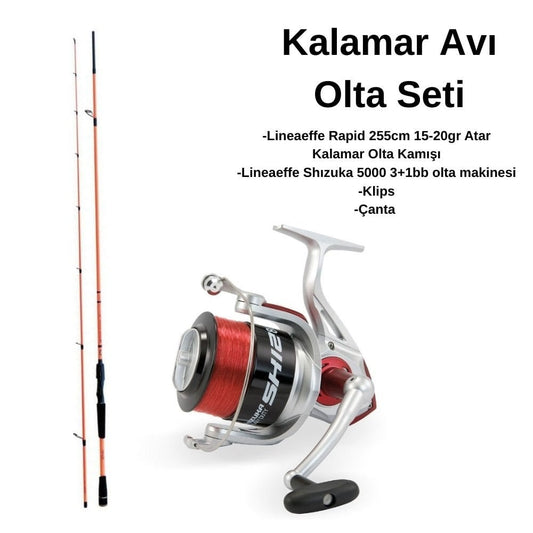 Lineaeffe Rapid 255cm 10-20gr + Lineaeffe Shizuka 5000 3+1bb Kalamar Avı Seti