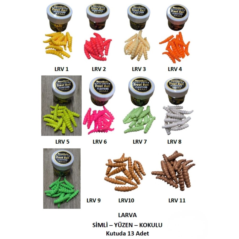 Renat Baits Larva Alabalık Silikonu Peynir Kokulu Yüzen