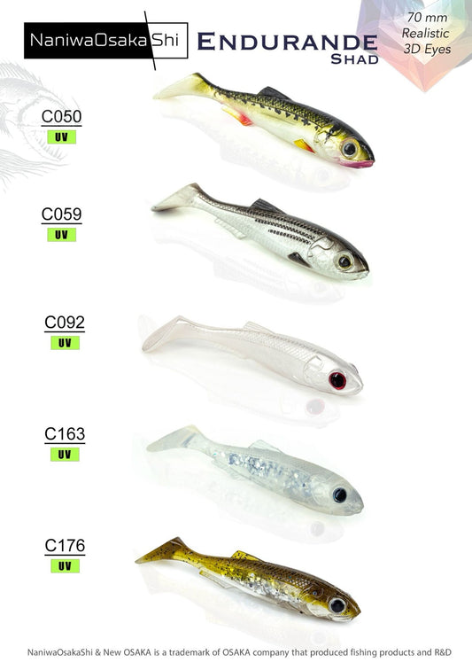 NaniwaOsaka Shi Endurande Shad 70mm Silikon Yem